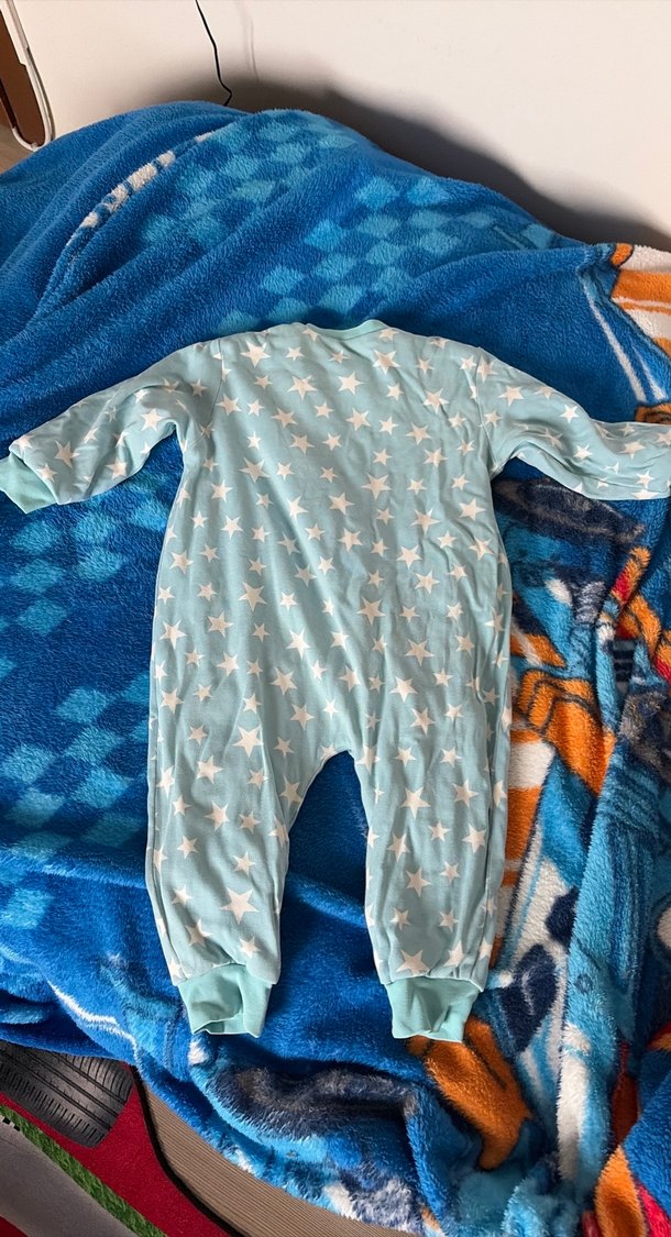 Mavi Yıldız Desenli Bebek Tulum - Görsel 3