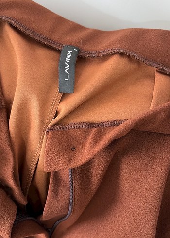 Düğmeli Kahverengi Kadın Kumaş Pantolon - Görsel 2