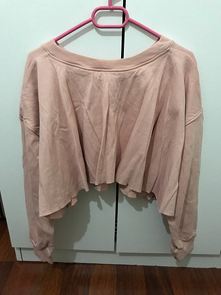 pembe kısa sweatshirt