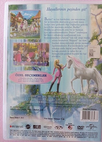 Barbie Barbie At binicilik okulu DVD, İngilizce almanca türkçe