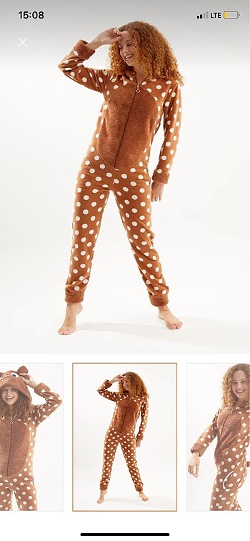 Ecrou ayıcıklı tulum pijama