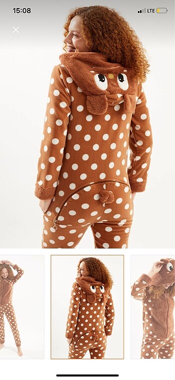 Diğer Ecrou ayıcıklı tulum pijama