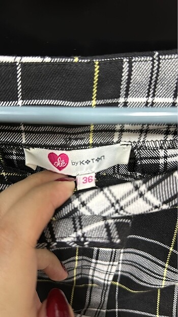 36 Beden Koton ekoseli pantolon