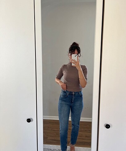 Kadın mom fit jean