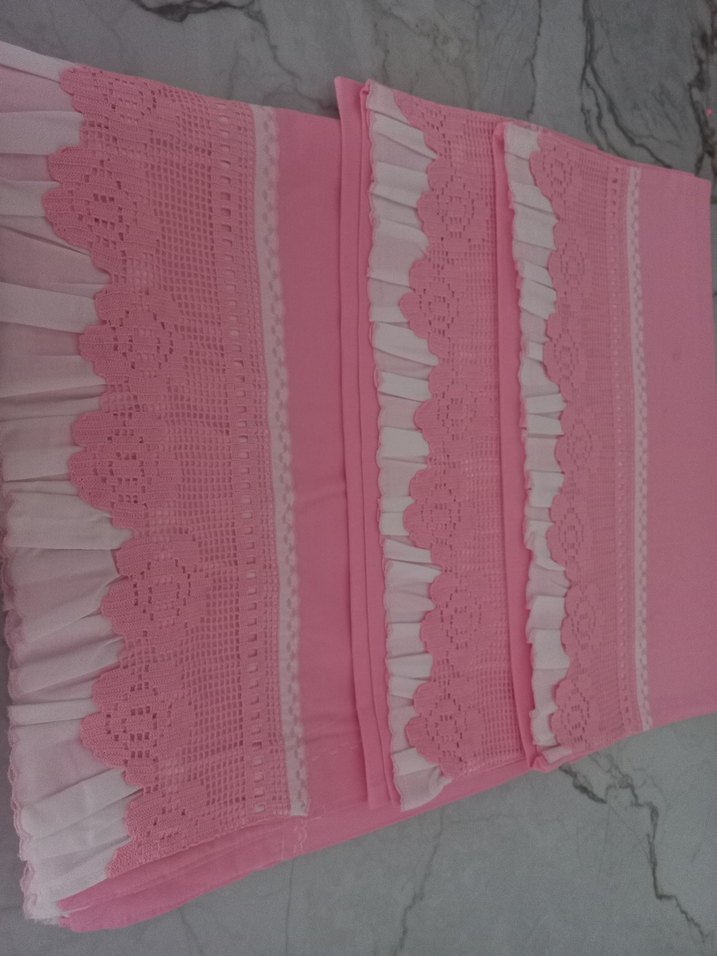 Nakışlı Pembe çarşaf  takımı - Görsel 2