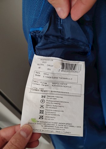 46 Beden mavi Renk Mavi Modern Klasik Erkek Takım Elbise