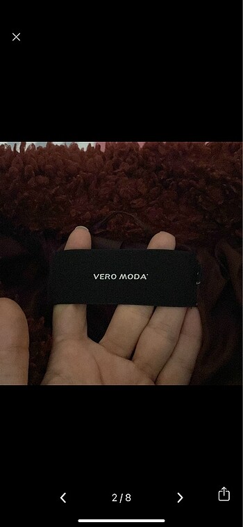 Diğer Vero moda bordo kürklü mont