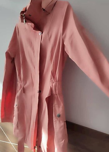 Düğmeli Pembe Midi Trençkot