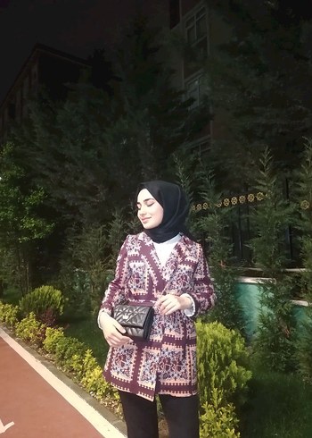 Valentino Bohem Desenli Kadin Blazer Kusakli Ceket
