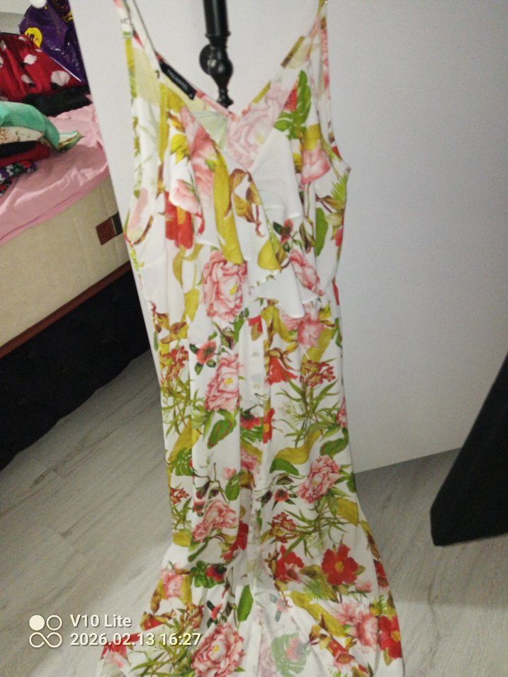 Çiçek Desenli Uzun Bohem Elbise - Görsel 2