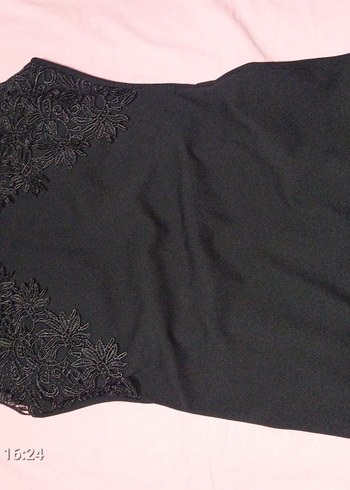 Dantelli Siyah Midi Goth Abiye Elbise - Görsel 2