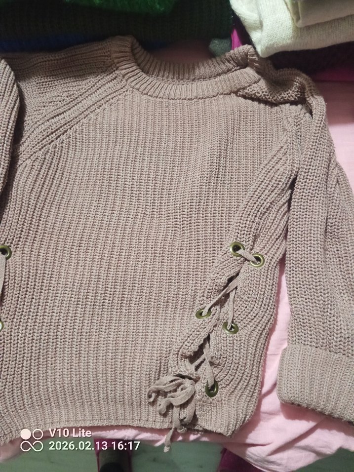 Kadın Yeşil Triko Boğazlı Kazak - Görsel 4