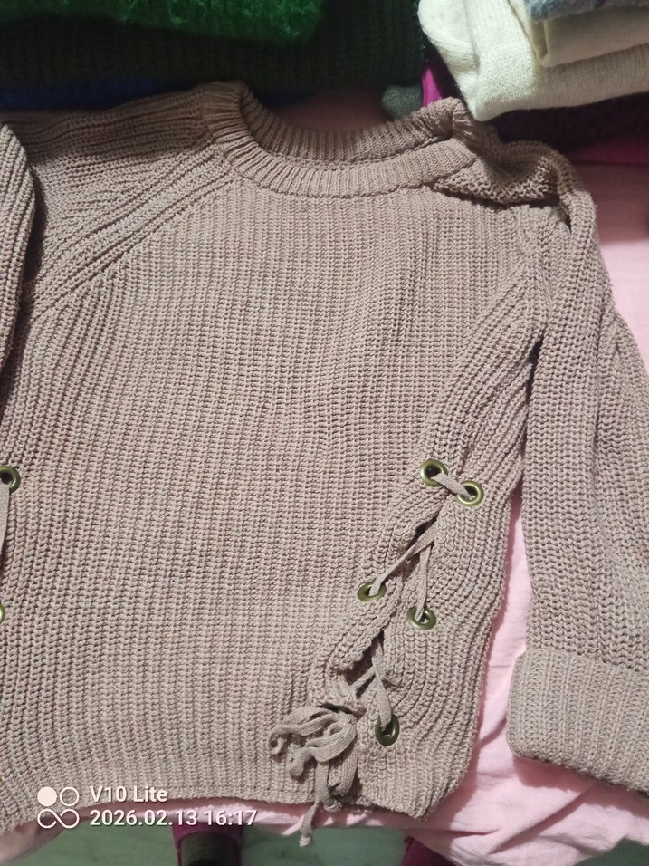 Kadın Yeşil Triko Boğazlı Kazak - Görsel 5