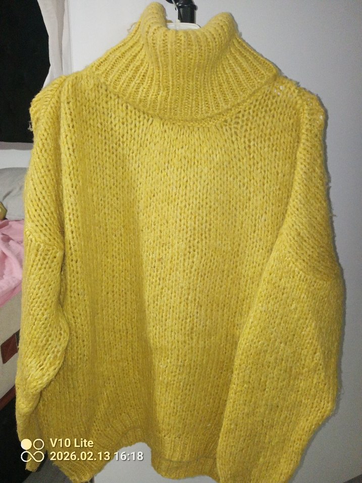 Kadın Yeşil Triko Boğazlı Kazak - Görsel 3