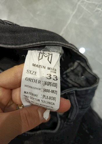 33 Beden siyah Renk Erkek Düğmeli Siyah Regular Fit Denim Jean