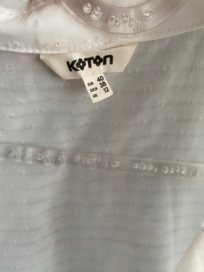 Düğmeli Beyaz Keten Kadın Gömlek - Görsel 5