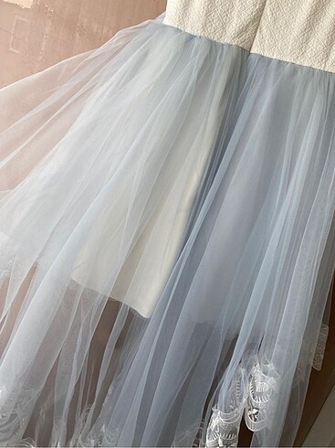 KIZ ÇOCUK MAVİ ABİYE ELBİSE - Görsel 5