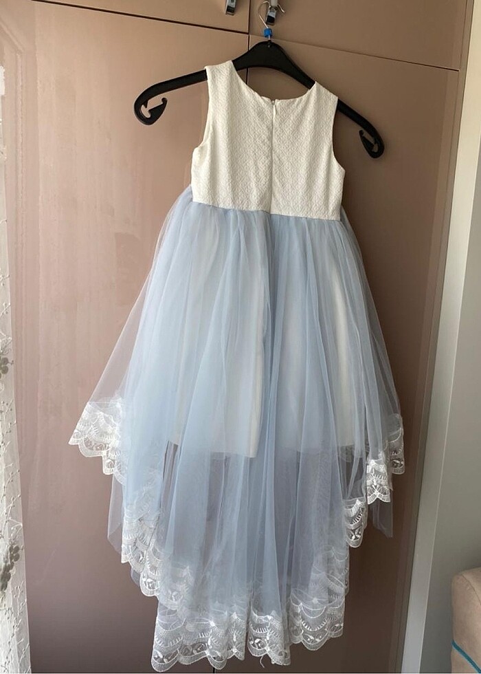 KIZ ÇOCUK MAVİ ABİYE ELBİSE - Görsel 2