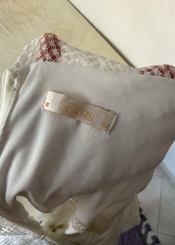 Uzun Kollu Beyaz Midi Mini Gelinlik Dantelli mini elbise - Görsel 2