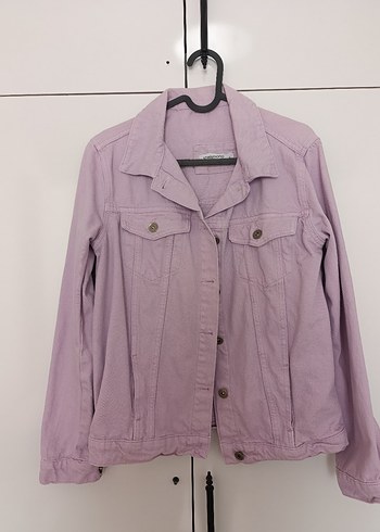 Düğmeli Lila Kadın Denim Ceket - Görsel 3