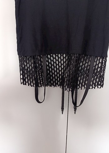 Siyah V Yakalı Kemerli Tarz bluz - Görsel 5