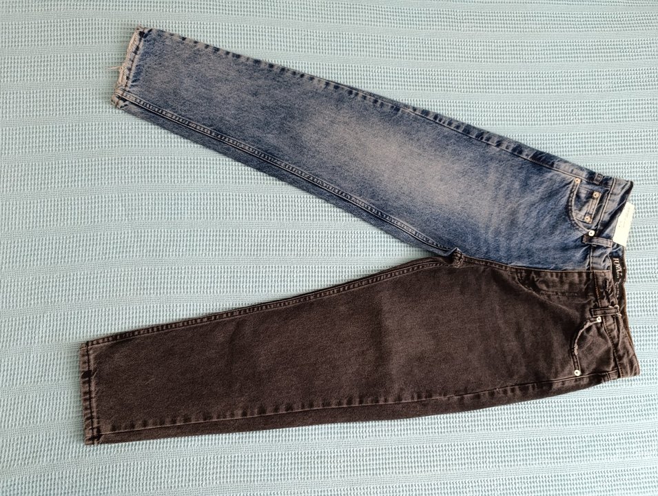 Hiç kullanılmadı Kadın Gri Kahverengi Denim Regular Fit Pantolon - Görsel 3
