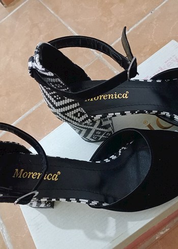 Desenli Tokalı Siyah  ekoseli Bohem Topuklu Ayakkabı - Görsel 3