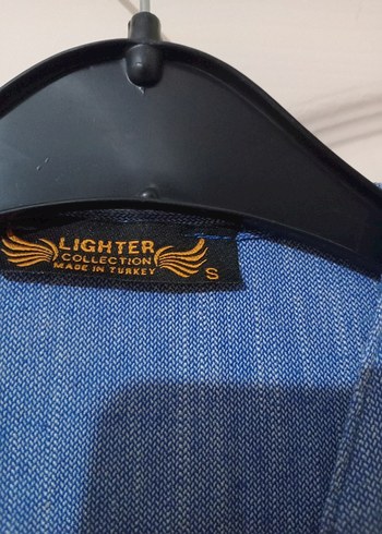 Düğmeli Mavi Keten elbise - Görsel 4