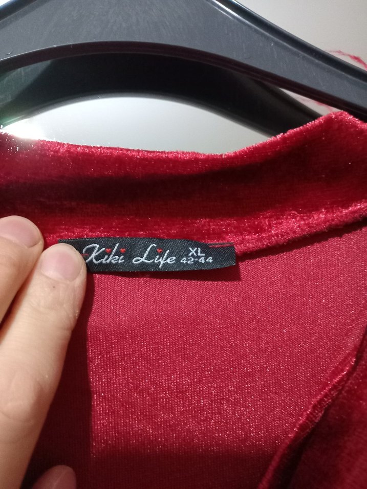 Bordo Uzun Kollu Piliseli  Kadife Kadın Elbise - Görsel 5