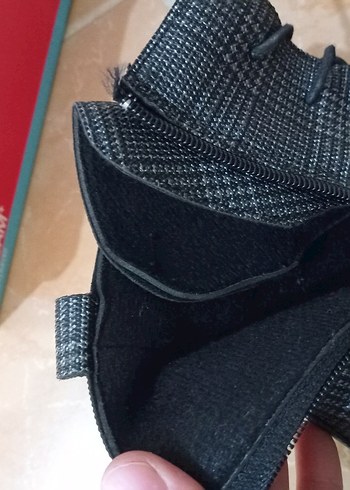 Gri Ekose Desenli Lastikli Kadın Bot - Görsel 5