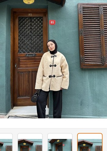 Kürk Detaylı Midi Rahat Kesim Kadın Kaban - Görsel 6