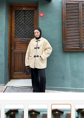 Kürk Detaylı Midi Rahat Kesim Kadın Kaban - Görsel 4