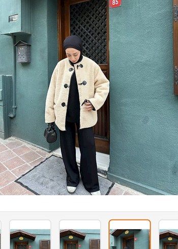 Kürk Detaylı Midi Rahat Kesim Kadın Kaban - Görsel 5