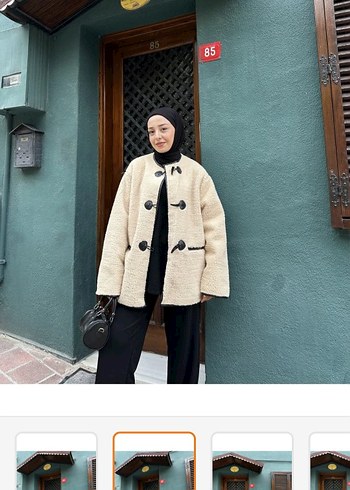 Kürk Detaylı Midi Rahat Kesim Kadın Kaban - Görsel 2