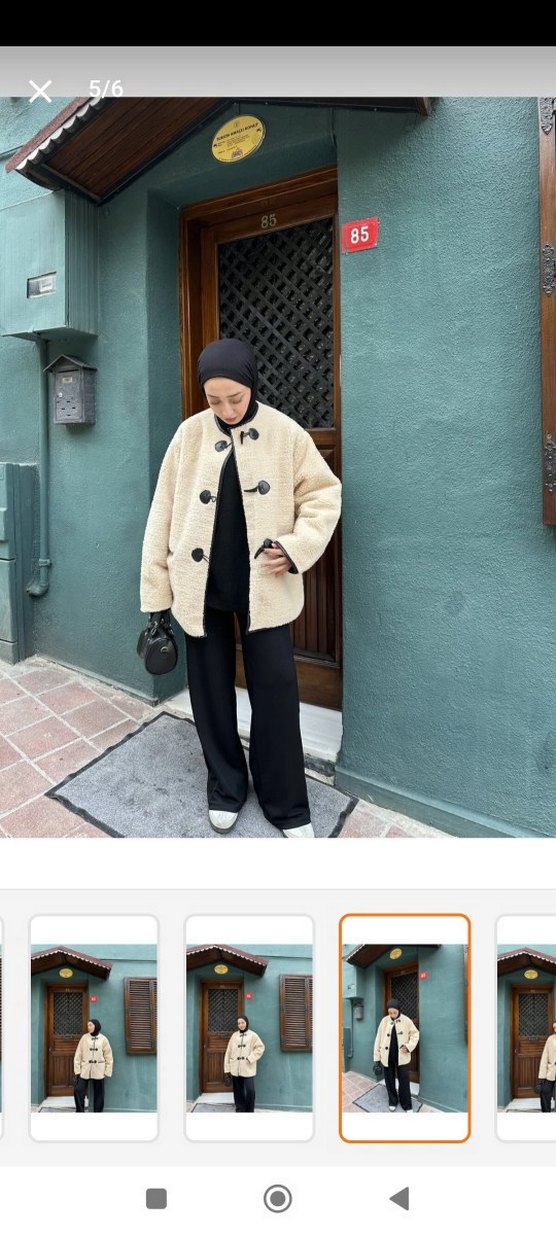 Kürk Detaylı Midi Rahat Kesim Kadın Kaban - Görsel 5