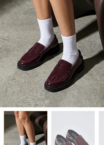 Diğer Bordo Deri Loafer