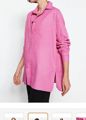 Kadın çizgili gömlek  - Görsel 2