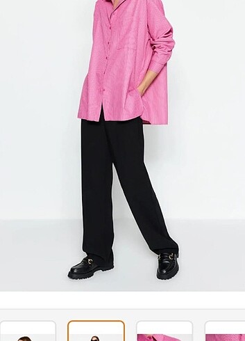 Kadın çizgili gömlek  - Görsel 4