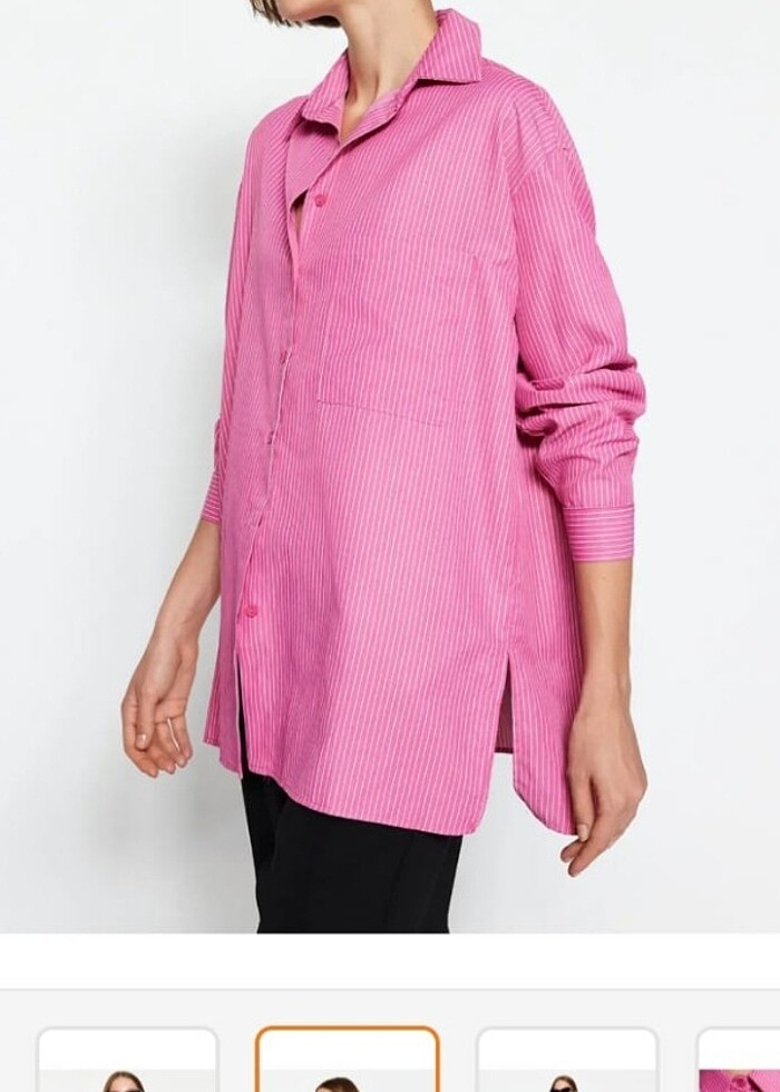 Kadın çizgili gömlek  - Görsel 2