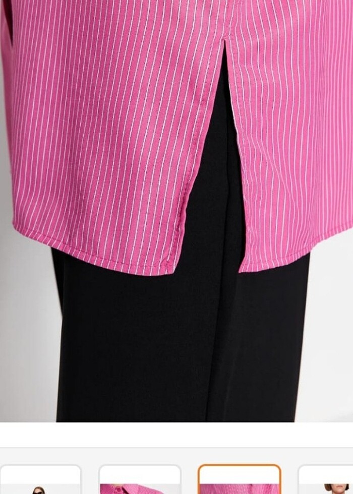 Kadın çizgili gömlek  - Görsel 3