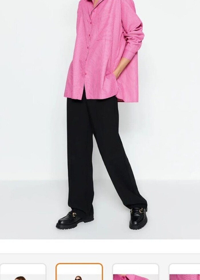 Kadın çizgili gömlek  - Görsel 4