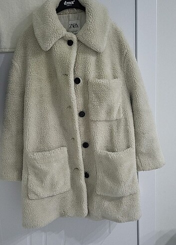 Zara Beyaz kürk mont - Görsel 3