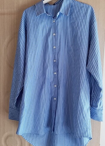 Trendyol Milla çizgili mavi gömlek  - Görsel 5