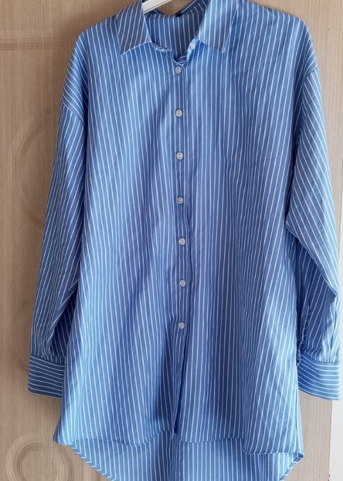 Trendyol Milla çizgili mavi gömlek  - Görsel 5