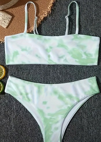 Yeşil Tie-Dye Mini Bikini Takımı