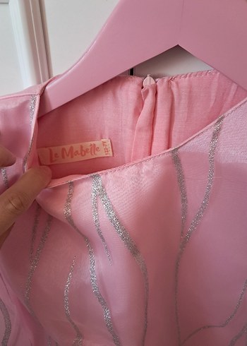 Kız Çocuk Pembe ışıltılı abiye elbise