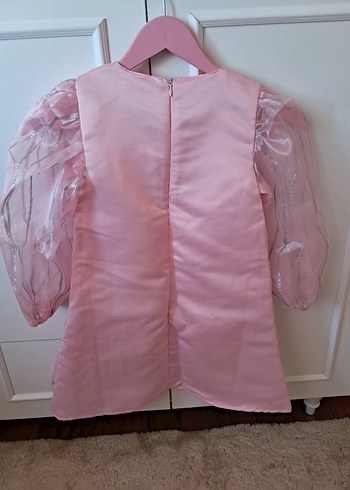 Abiye Kız Çocuk Pembe ışıltılı abiye elbise