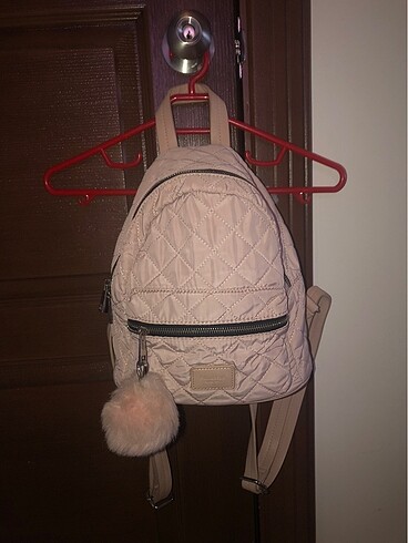 Tozlu pembe mini sırt çantası