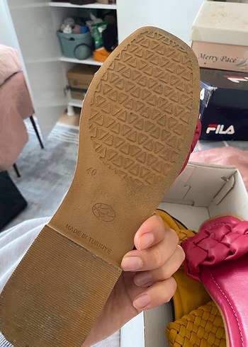 Renkli Dolgu Topuklu Kadın Terlikler - Görsel 3