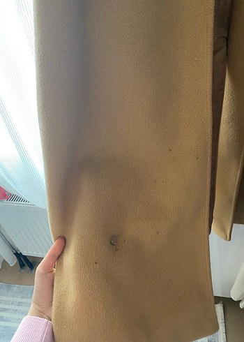 Bej Süet Kadın Midi Boy Kaban - Görsel 5